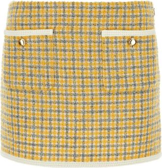 Miu Miu Two-tone boucl mini skirt