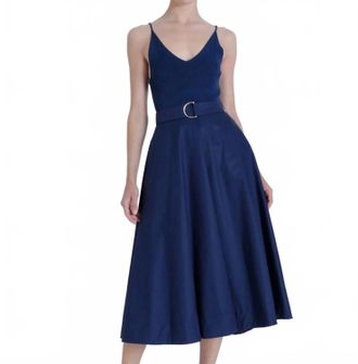 Karina Grimaldi Maria Knit Maxi Dress In Navy