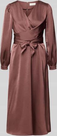 Neo Noir Neo Noir Midikleid mit V-Ausschnitt Modell RIMINI in Altrosa, Größe 38