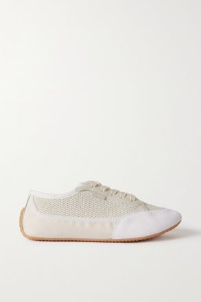 The Row Sneakers In Camoscio, Mesh E Tela Con Finiture In Pelle Bonnie - Bianco