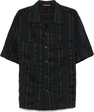 Barena Zwarte Knoopshirt met Zakken - Heren - Korte mouwen Overhemden - Zwart - L - Overhemden
