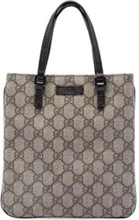 Gucci Pre-owned Tote Bags, female, Beige, Size: ONE SIZE Pre-owned Coated Canvas Tote Bag