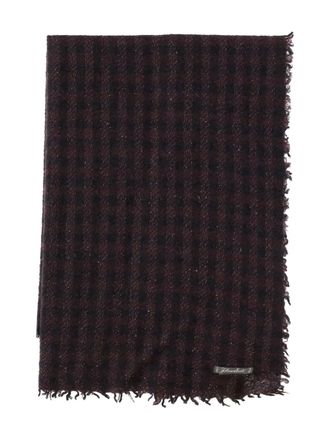 Faliero Sarti plaid fringed scarf - women - Cashmere/Wool/Nylon/Silk - One Size - Brown