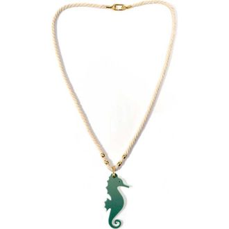 By Lilla Rope Seahorse Necklace in Ivory at Nordstrom, Size 24