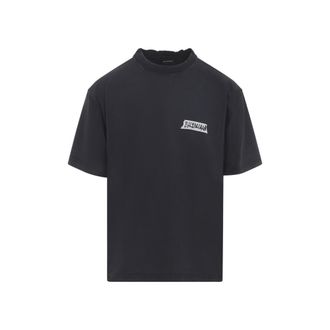 Balenciaga Black Crewneck Tape Logo T-Shirt