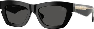 Burberry Stijlvolle zonnebril in zwart - Dames - Zonnebrillen - Zwart - 52 MM - Accessoires