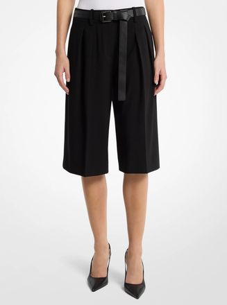 Michael Kors Pleated Wool Blend Trouser Shorts