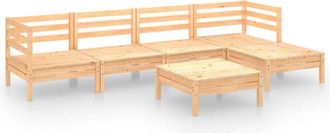 vidaXL Juego De Muebles De Jard&iacute;n 6 Piezas Madera Pino Maciza Gris Vidaxl