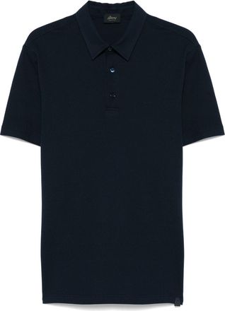 Brioni Polo in piqué di cotone - Blu