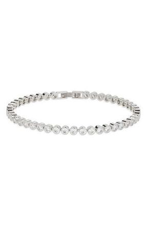 Nordstrom Cubic Zirconia Bezel Tennis Bracelet in Clear- Silver at Nordstrom Rack