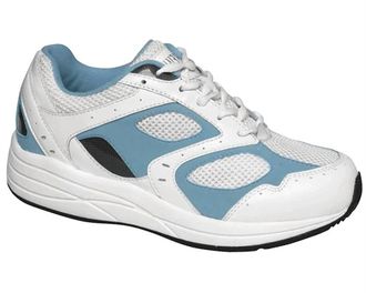 Drew Womens Flare Shoes In White Blue Leather / White Mesh