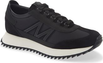 Moncler Pacey2 Suede & Nubuck Sneaker in Black at Nordstrom, Size 44
