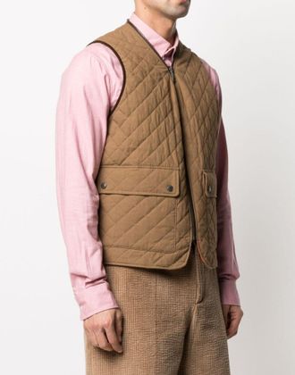 Dsquared2 Mens Reversible Quilted Vest Jacket Brown Clothing > Coats &