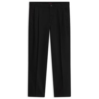HUGO BOSS Relaxed-fit jeans in black rigid denim with tailoring-inspired details