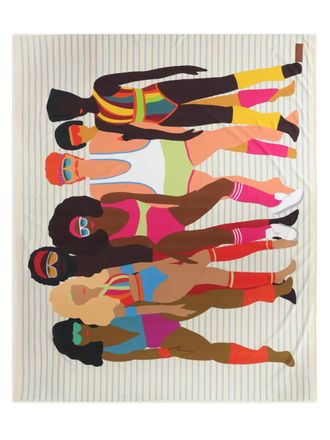 Amap&ocirc; striped graphic scarf - women - Polyester - One Size - Pink