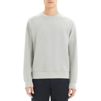 Theory Otto Regular Fit Crewneck Pinstripe Sweatshirt in Ice Green at Nordstrom Rack, Size X-Large