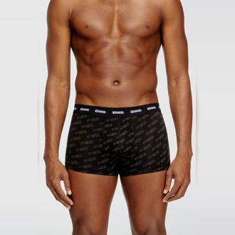Diesel Three-pack boxer briefs with stylised logo - Trunks - Man - Black