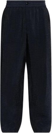 Giorgio Armani Wide Trousers, male, Blue, Size: XL Wrinkled-effect Trousers