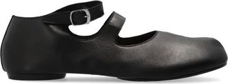 Maison Margiela Schoenen, Dames, Zwart, 38 1/2 EU, Leer, Tabi Kalfsleren Ballerinas