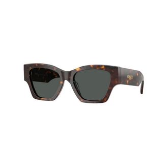 Versace Zonnebril met vierkant logo - unisex - Accessoires - Bruin - Maat: 53 MM