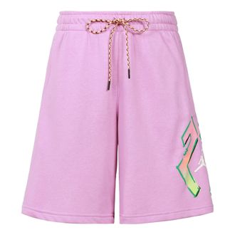 Nike Jordan Alphabet Pattern Straight Shorts Mens Purple CZ4848-591