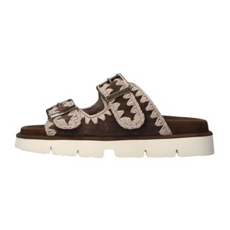 Mou Sliders, female, Brown, Size: 10 US Bio Sandal Two Buckles