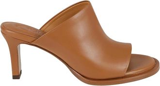 Tod's Bruin Leren Open Teen Hak Sandaal - Dames - Muiltjes - Bruin - 37 1/2 EU - Leer - Schoenen