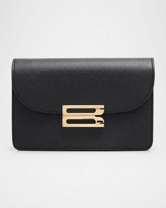 Victoria Beckham Nano Buckle Flap Leather Shoulder Bag