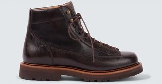 Brunello Cucinelli Leather lace-up boots