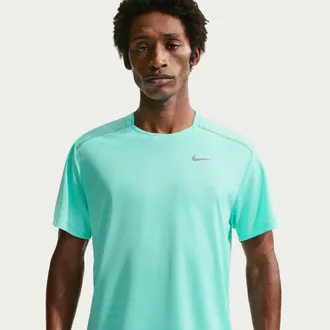 Nike Mens Miler Dri-FIT Short-Sleeve T-Shirt in Green | IU4783-354