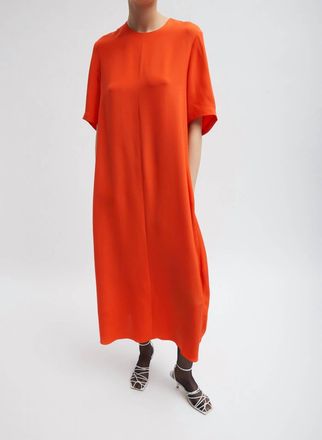 Tibi Womens 4-Ply Silk T-Shirt Dress In Red/orange