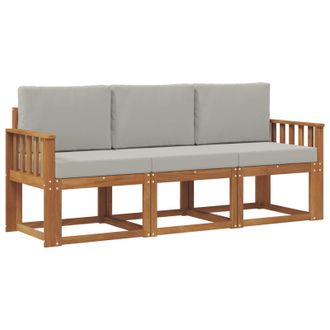 vidaXL Conjunto De Sof&aacute;s De Exterior 3 Pcs Gris Natural Y Claro Vidaxl