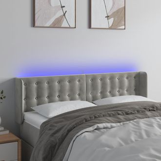 vidaXL Cabecero Con Led De Terciopelo Gris Claro 147x16x78/88 Cm Vidaxl