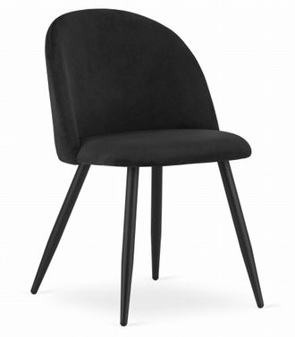 OEM Silla Bello - Terciopelo Negro / Patas Negras X 1