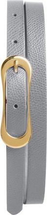 Bruno Magli Carla Slim Pebbled Leather Belt in Grey at Nordstrom Rack, Size Medium