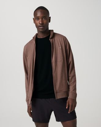 Vuori Clothing Ponto Full Zip Hoodie | Sable Heather | Medium