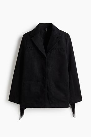 H&M Blazer mit Fransen - Schwarz
