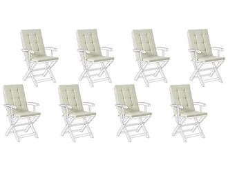 Beliani Conjunto de 8 cojines de respaldo asiento verde claro