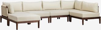 Sklum Sklum - Sof&aacute; Modular De Jard&iacute;n Rinconera De 5 Piezas Y Puff En Acacia Giulia