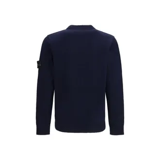 Stone Island Crewneck Cotton Sweater - Navy