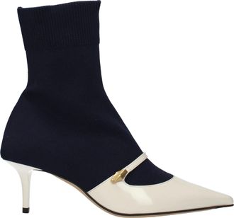 Jimmy Choo London Carolyn Donnas Stivaletto In Tessuto Blu/Latte