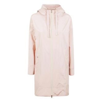 Herno Rain Jackets, female, Pink, Size: 2XL Hooded Waterproof Jacket with Double Zip