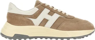 Hogan Dynamic Brown Sneakers with Suede Upper
