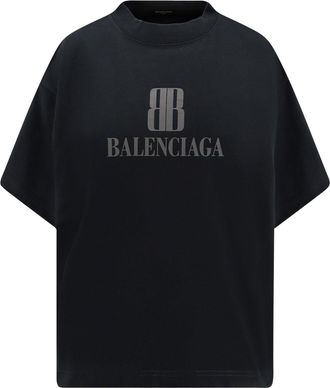 Balenciaga Cotton T-Shirt With Logo-Donna