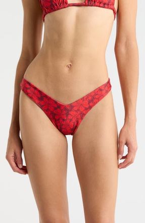 Kulani Kinis Y-Cut Thong Bikini Bottoms in Sassy Sangria at Nordstrom, Size X-Large