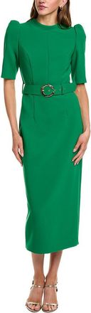 Carla Ruiz Belted Puff Sleeve Midi Dress