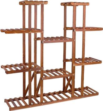 OEM Soporte Para Plantas, Dise&ntilde;o De Varios Niveles, Construcci&oacute;n Robusta De Madera, Color Marr&oacute;n
