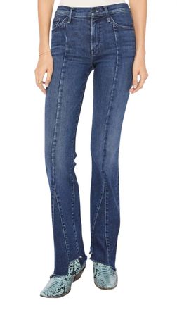 Mother Insider Skimp Pointy Fray Jeans In Yar