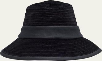 Valentino Garavani Mens VLogo Velvet Fedora Hat