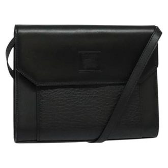 Burberry Pre-owned Leather Shoulder Bag - Dames - Pre-owned - Zwart - Maat: ONE Size Leer